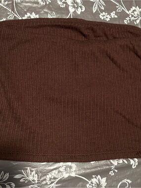 Forever 21 Chocolate Brown Ribbed Mini Skirt